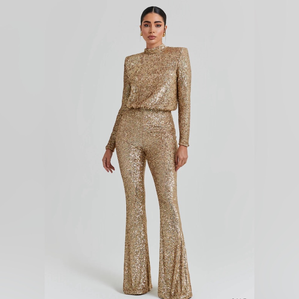 Nadine Merabi Heidi Gold Jumpsuit
